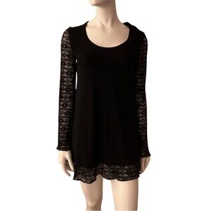 Whimsigoth Morgan De Toi Little Black Dress Lace Detail